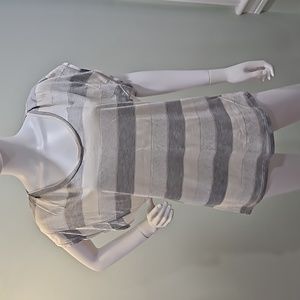 BEBE Short Sleeve Striped Top